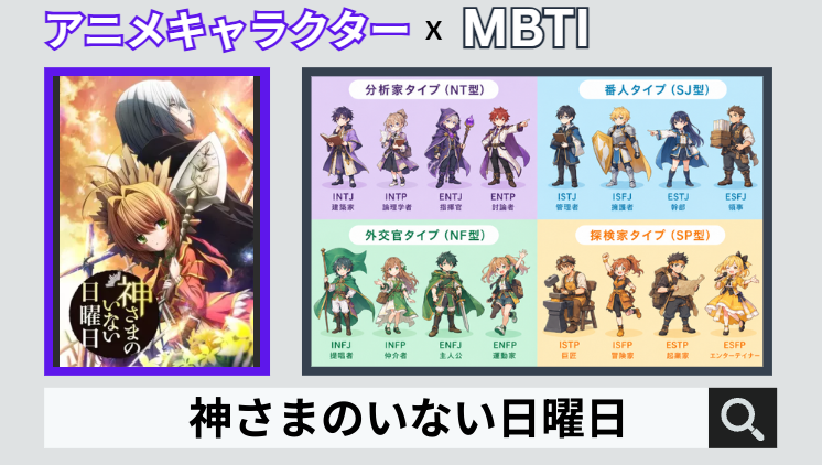 神さまのいない日曜日のキャラクターMBTI一覧
