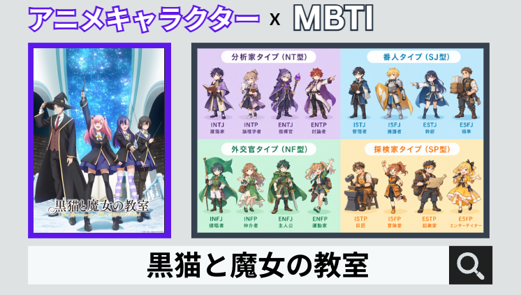 黒猫と魔女の教室のキャラクターMBTI一覧