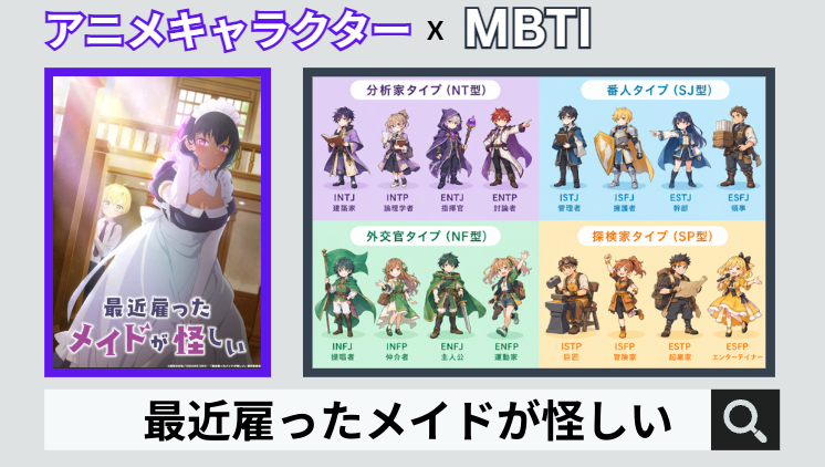 最近雇ったメイドが怪しいのキャラクターMBTI一覧