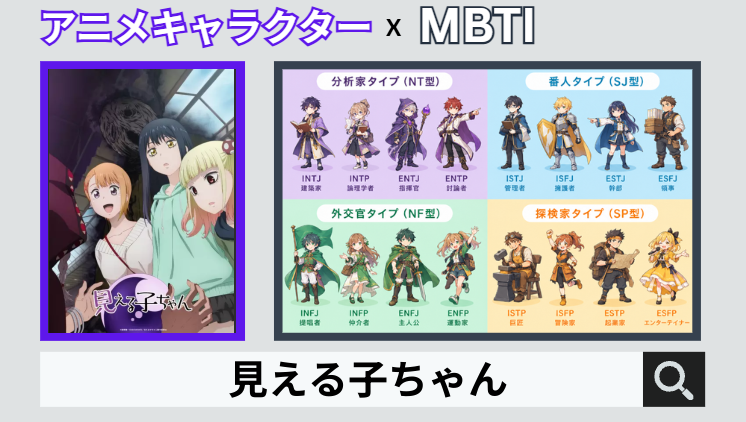 見える子ちゃんのキャラクターMBTI一覧