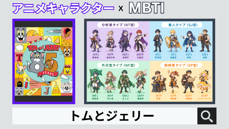 トムとジェリーのキャラクターMBTI一覧