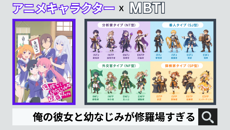 俺の彼女と幼なじみが修羅場すぎるのキャラクターMBTI一覧