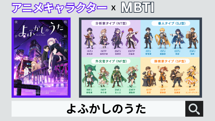 よふかしのうたのキャラクターMBTI一覧