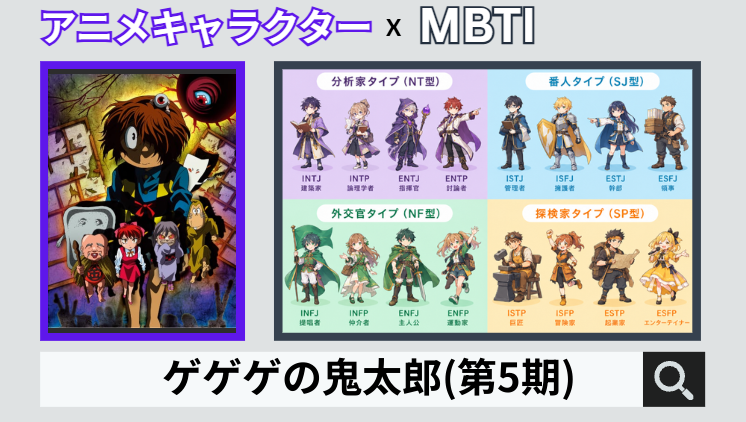 ゲゲゲの鬼太郎(第5期)のキャラクターMBTI一覧