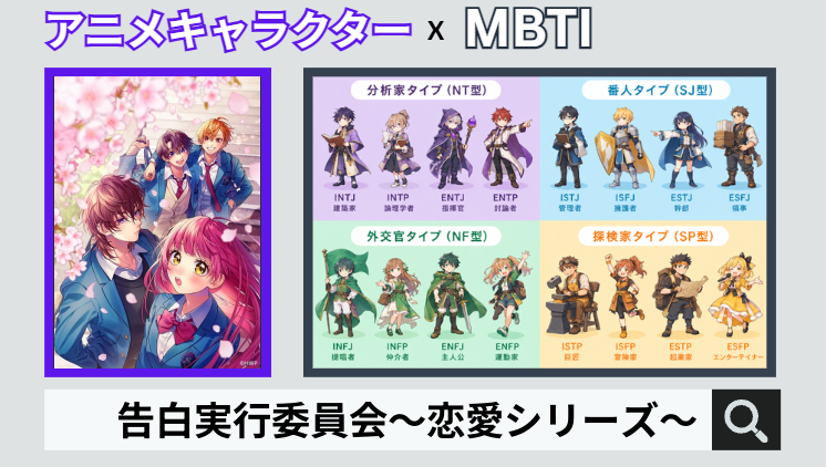 告白実行委員会〜恋愛シリーズ〜のキャラクターMBTI一覧