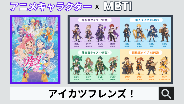 アイカツフレンズ！のキャラクターMBTI一覧