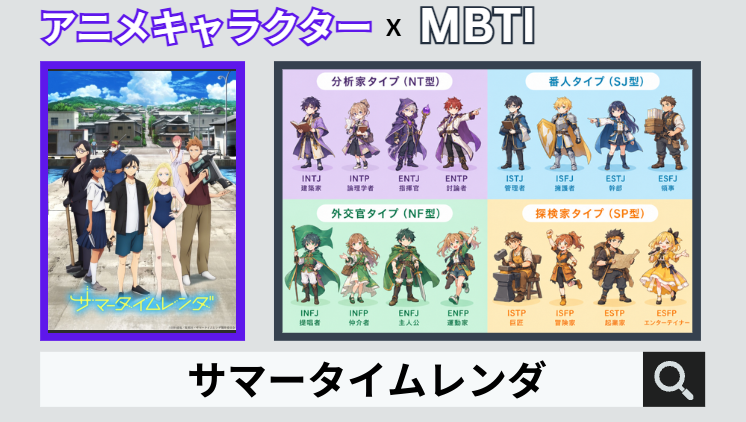 サマータイムレンダのキャラクターMBTI一覧