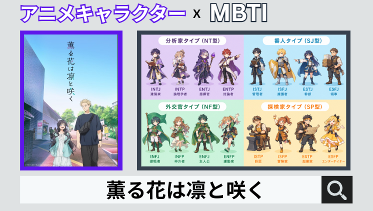 薫る花は凛と咲くのキャラクターMBTI一覧