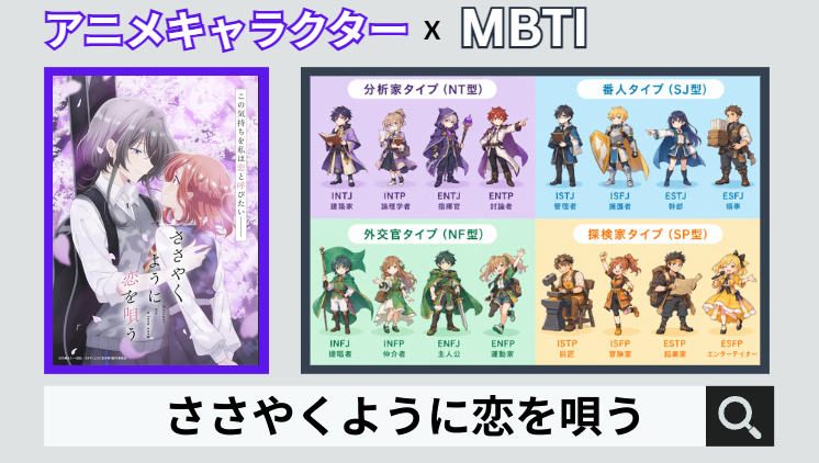 ささやくように恋を唄うのキャラクターMBTI一覧