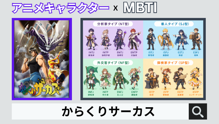 からくりサーカスのキャラクターMBTI一覧
