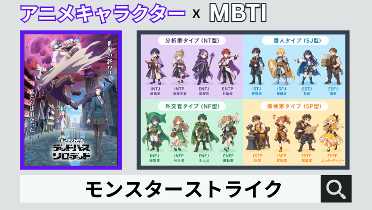 モンスターストライクのキャラクターMBTI一覧