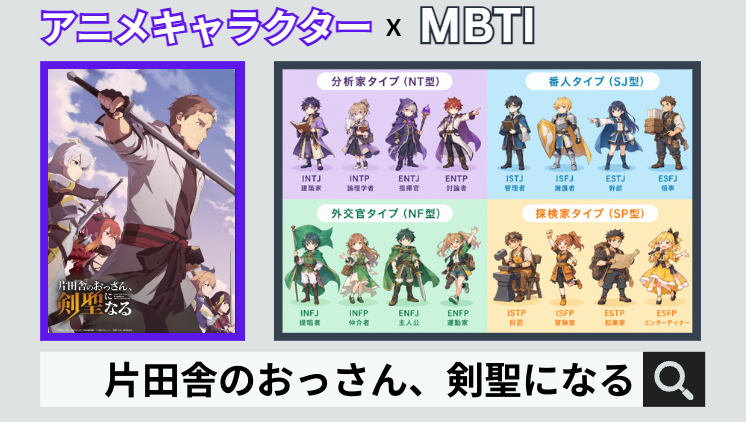 片田舎のおっさん、剣聖になるのキャラクターMBTI一覧
